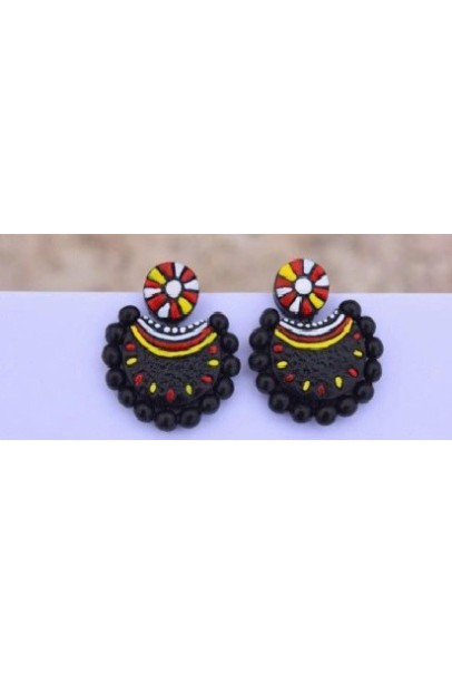 Handpainted Terracotta Jewellery – Ear rings Handpainted Terracotta Jewellery – Ear rings